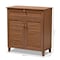 Baxton Studio Coolidge Walnut Finished 4-Shelf Wood Shoe Storage Cabinet with Drawer 156-9388 - alternate 3